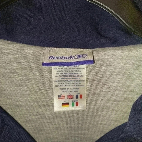 Reebok Blue & Gray White Long Sleeve Full Zip Mens jacket XL - Picture 6 of 7